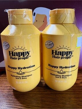 New Lot of 2 Happy Hair People Hydration Shampoo 12 oz Each - Soft & Shiny
